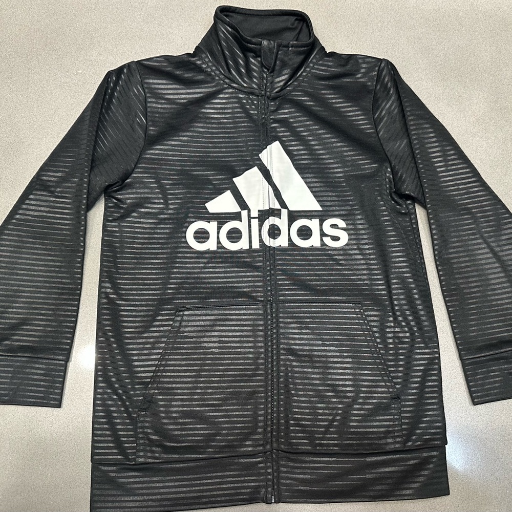 Adidas Kids Striped Black and White Jacket